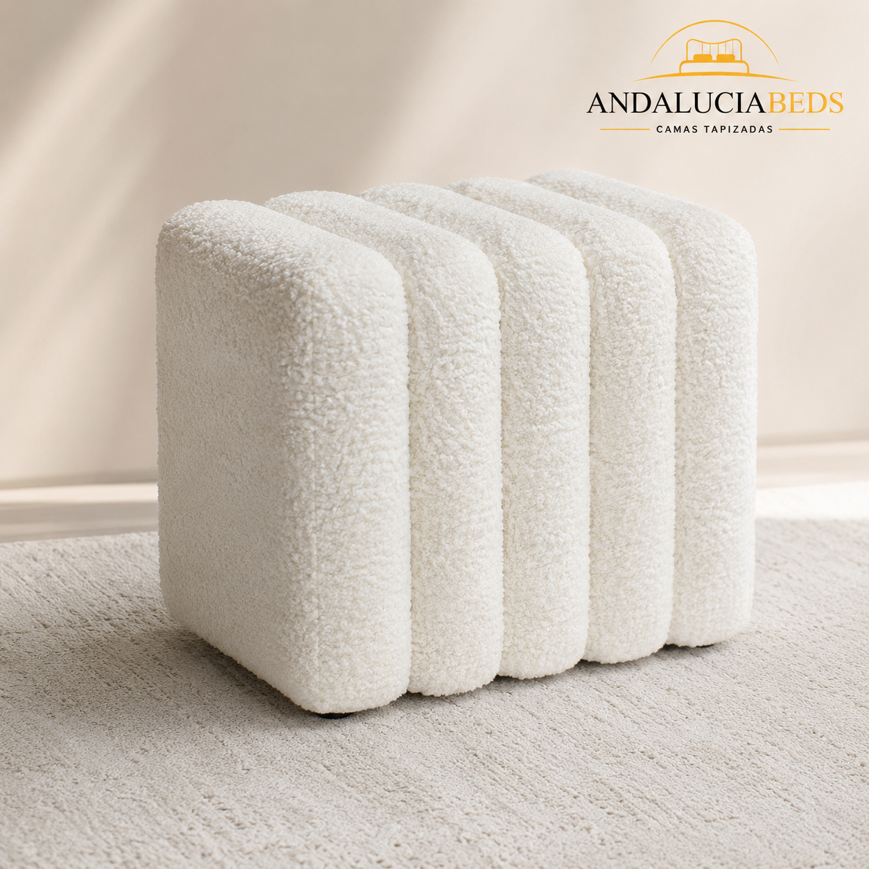⭐️Taburete Nube premium  Bouclé Andaluciabeds 1/unidad