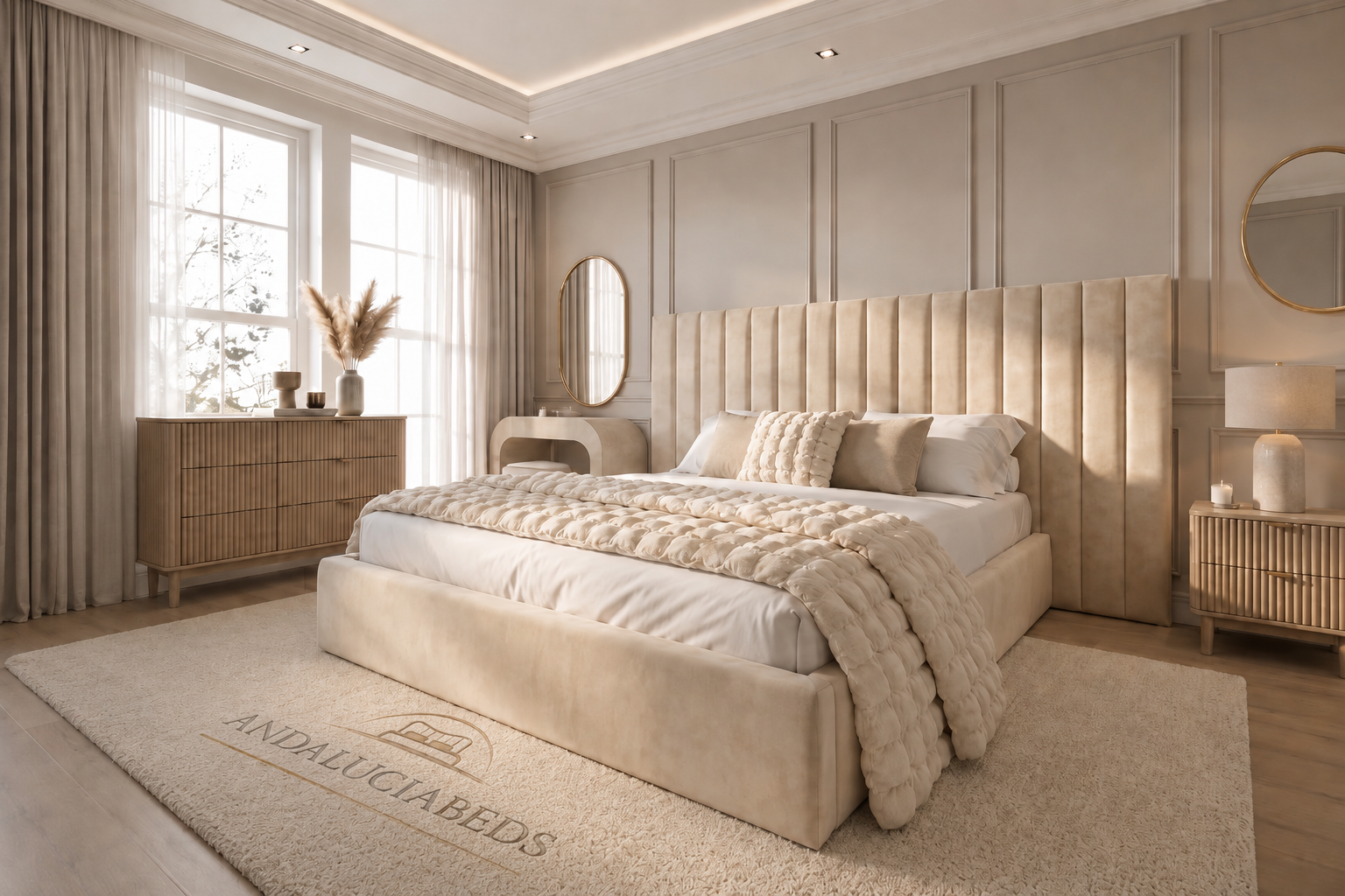 Cama Duke Luxury  Diseño Hotel de Lujo con Cabecero XL de 3 Piezas