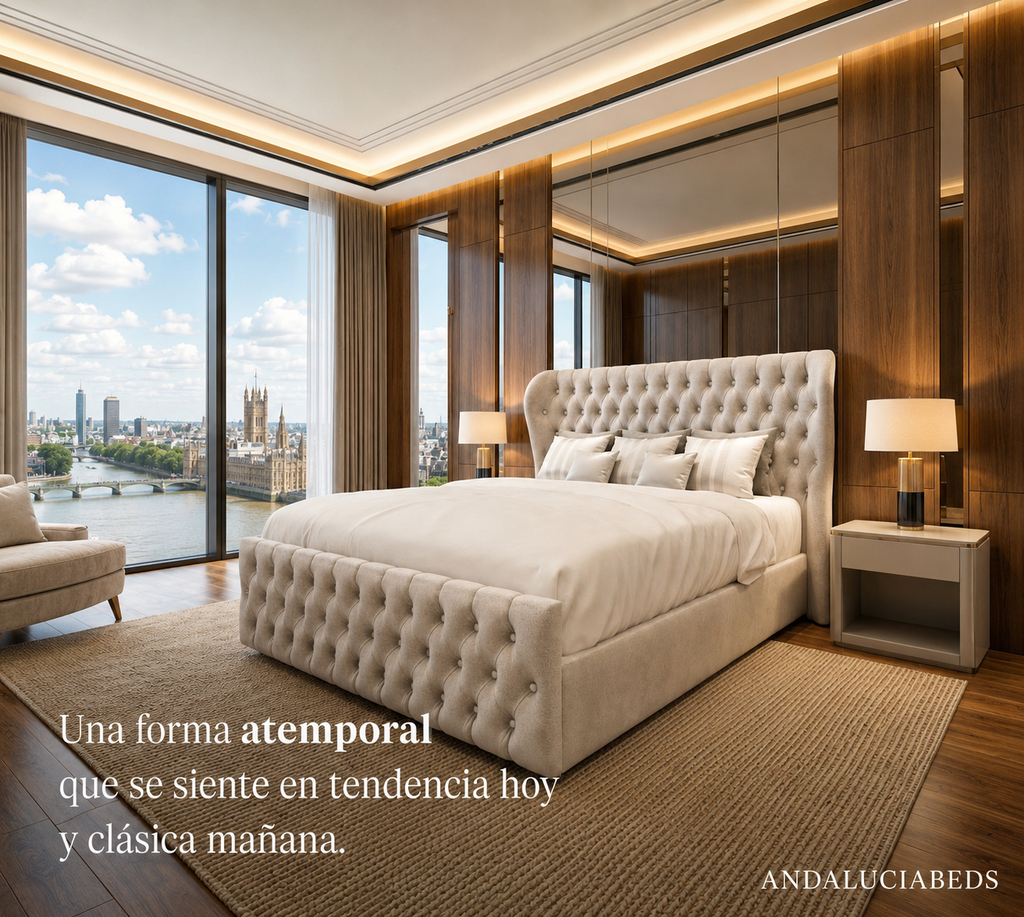 Marbella Wing – Cama Tapizada Premium con Canapé Abatible | Andalucía Beds