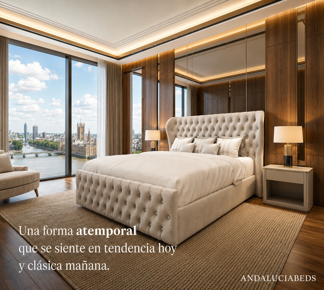 Marbella Wing – Cama Tapizada Premium con Canapé Abatible | Andalucía Beds