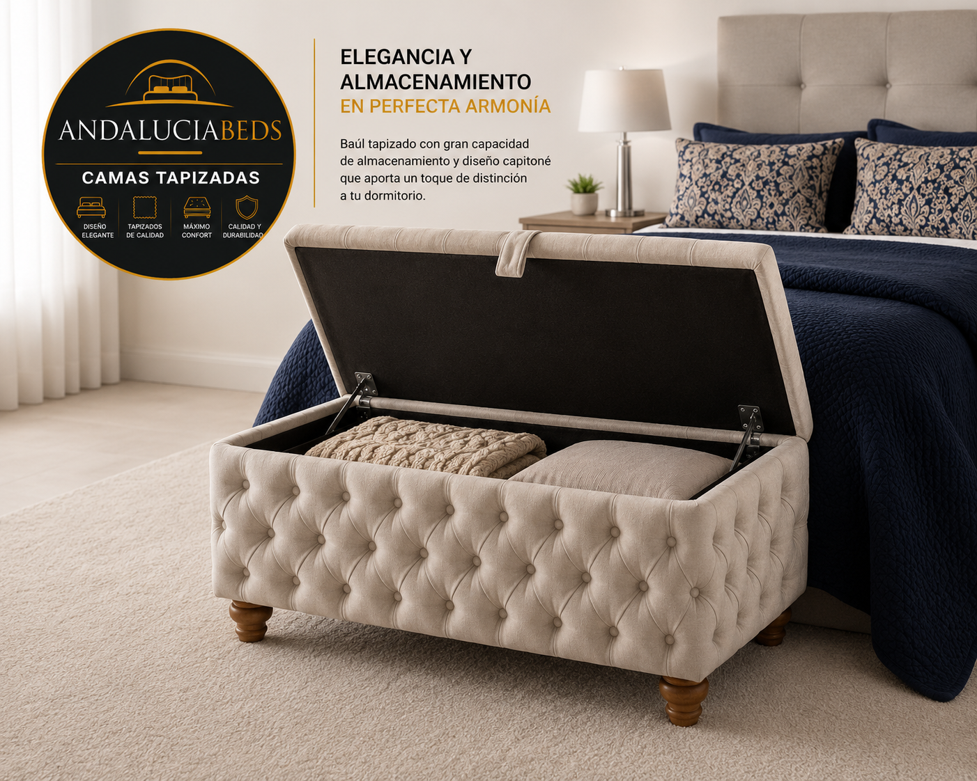 ⭐️⭐️Banco Baúl Luxury con almacenamiento