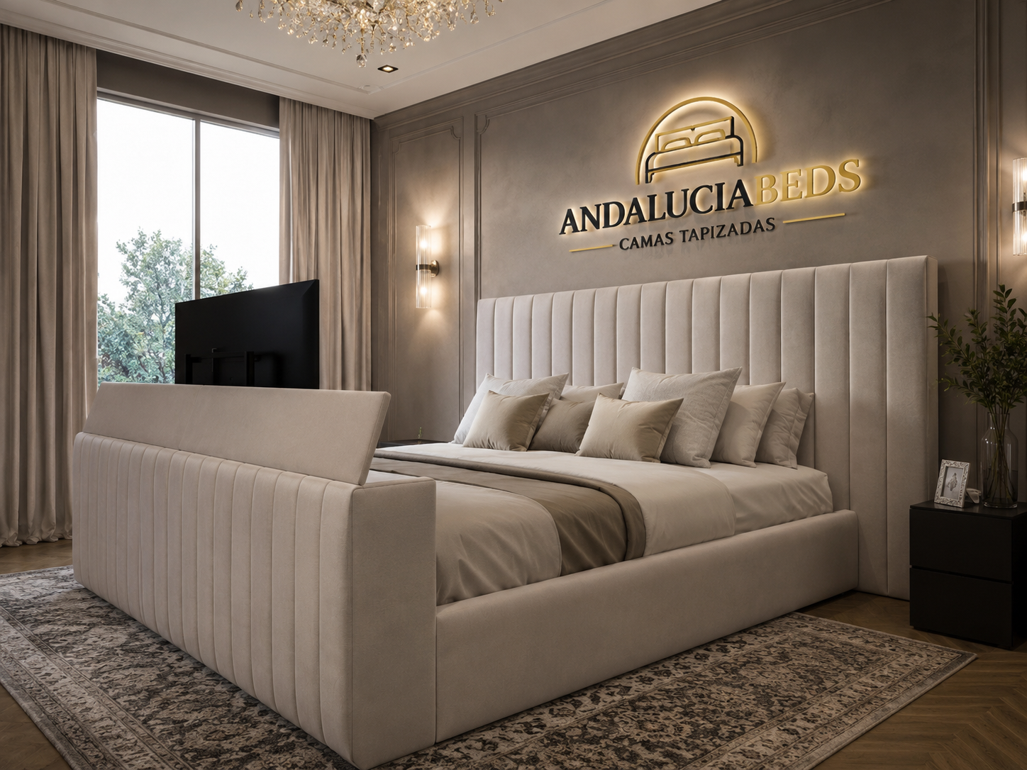 Cama completa  Diseño TV FLEX LARGE  BED LUXURY 2026 trend ⭐️⭐️ APERTURA AUTOMÁTICA TV SALIDA