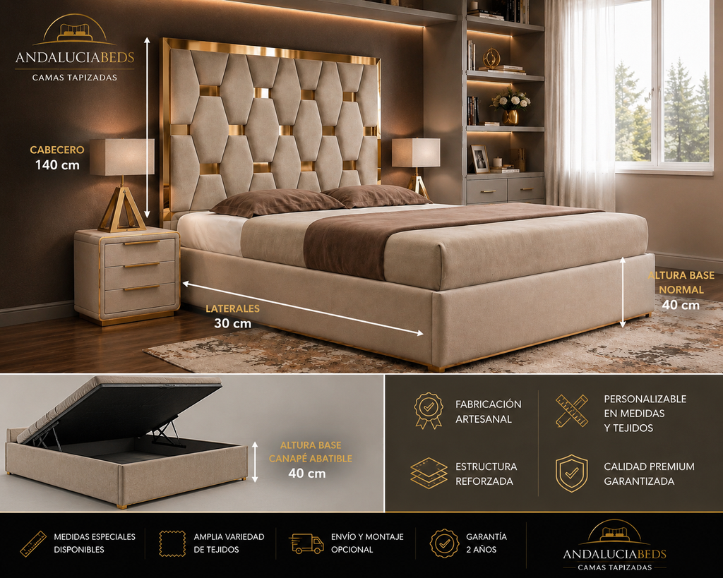 Cama completa  Diseño  ROYAL GOLD LUXURY Lujo 2026 trend ⭐️⭐️✨